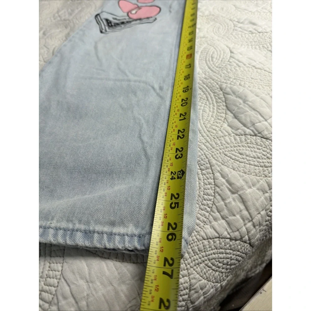 Justice Light Wash Jeans with Pink Balloon & Red Ring Pop Art Girls Sz 10